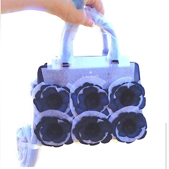 🦋RAFFLE🦋 NWT! Kate Spade NEW Blue Applique Embroidered Madison Satchel - Picture 8 of 8